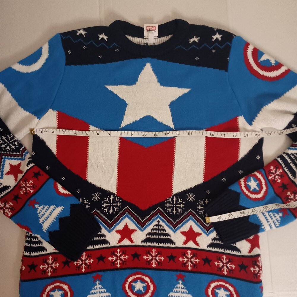 Marvel Avengers Captain America Sweater Men’s Size Medium Excellent EUC - Picture 12 of 16